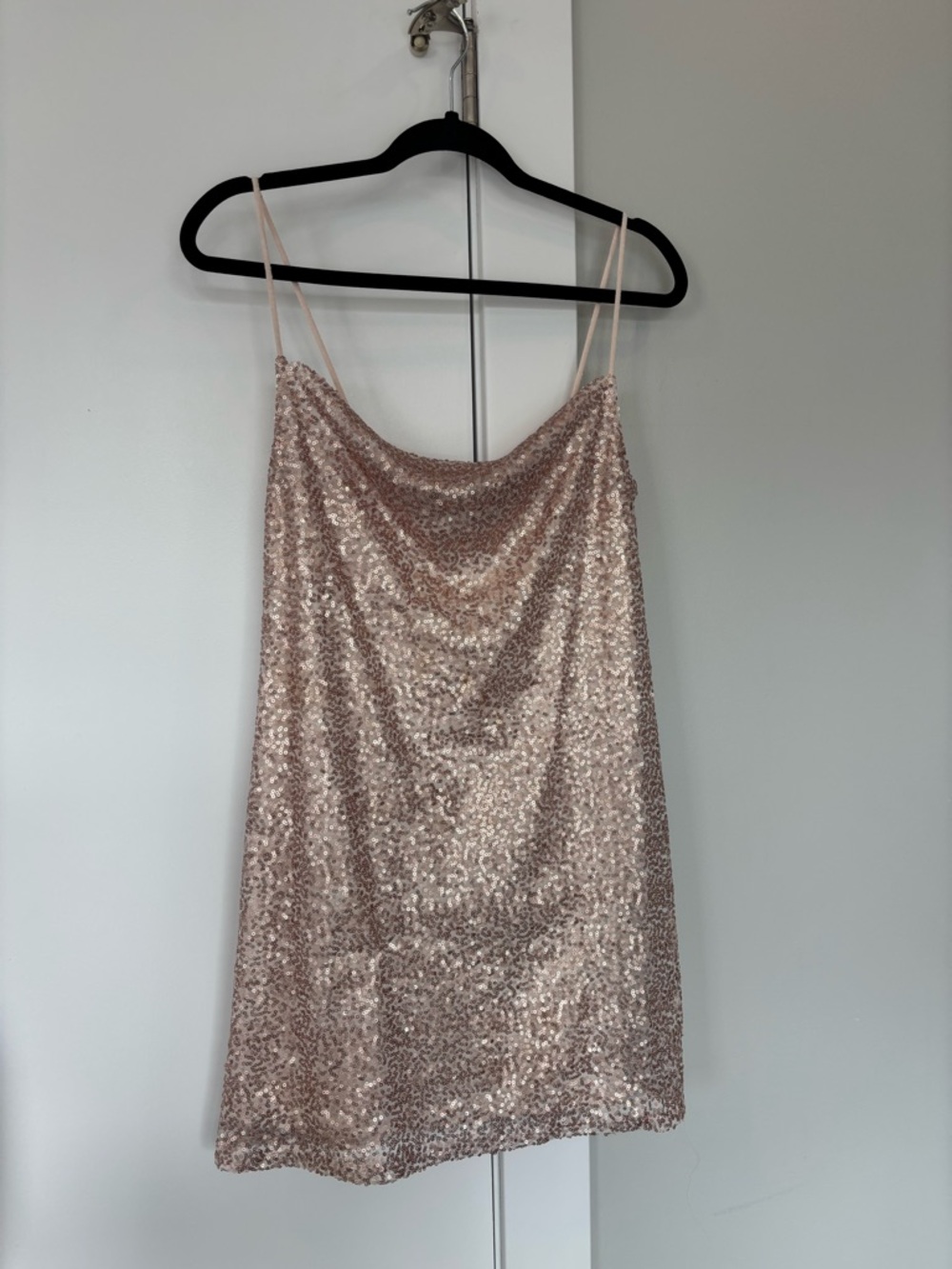 American Eagle Outfitters Blush Sequin Slip Dress